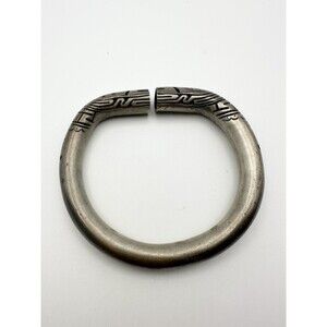 Antique Chinese Export Silver Bangle Bracelet 7”